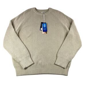Fair Harbor Neptune Sweater 2XL Sand Beige Fisherman Knit Heavyweight Chunky NWT